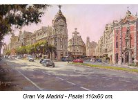 La Gran Via Madrid - Pastel 110 x 75 cm